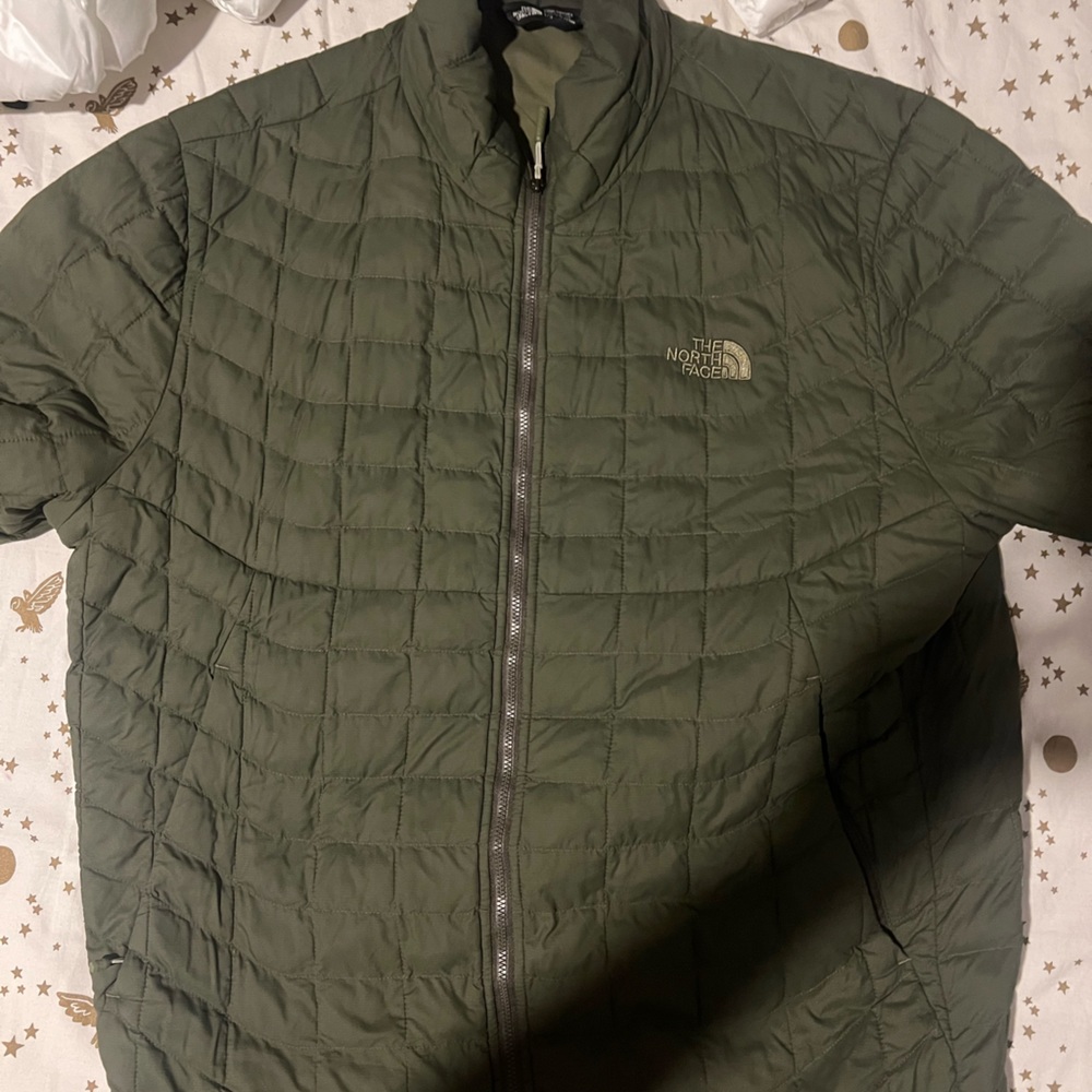 Military Green North-face light down jacket